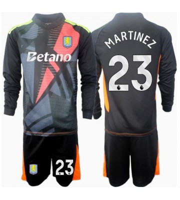 Aston Villa Emiliano Martinez #23 Brankář Venkovní dres komplet pro Děti 2024-25 Dlouhým Rukávem (+ Krátké kalhoty)